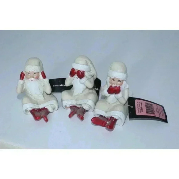 Creativeco-op Set of 3 Vintage Santas, Whimsical, Farmhouse BOHO Decor 3 " NWT - Picture 12 of 13